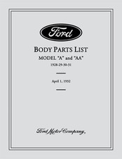 1928 - 1931 Ford Model A Aa Body Parts Book