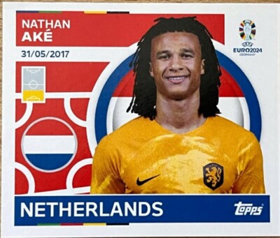 TOPPS EURO EM 2024 FUSSBALL EINZELSTICKER Nathan Ake NED 12 Niederlande