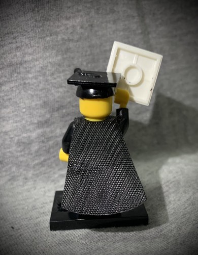 Custom Graduate Minifigure w/ Diploma, Cap, Gown, Base. Ships Free! OPEN Item - Picture 3 of 9