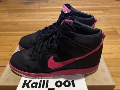 Nike Dunk HI Nylon Premium Size 12 BLK Pink High USED WORN 354713 