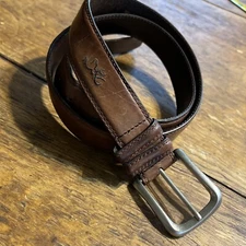 Browning Mens Brown Leather Belt The Best There Is Sz 40 Broke In