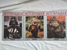 Vintage 1983 STAR WARS Return Of The Jedi Puzzles Set Of 3 Craft Master PreOwned