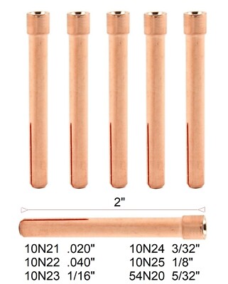 TIG Collet 10N24 3/32  Welding Torch Collet for TIG Torch 17, 18, 26 Pack of 5 