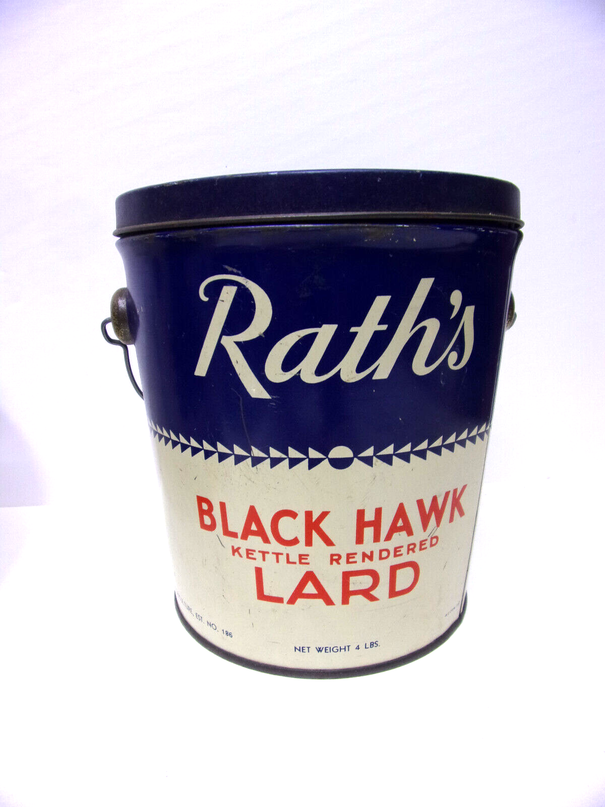 Rath Black Hawk Kettle Rendered Lard Advertising Tin Waterloo Iowa eBay