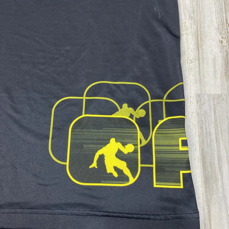 And1 Brand Mens Size L Polo Style Golf Black and Yellow Pull Over Shirt       T3 - Image 2 of 4