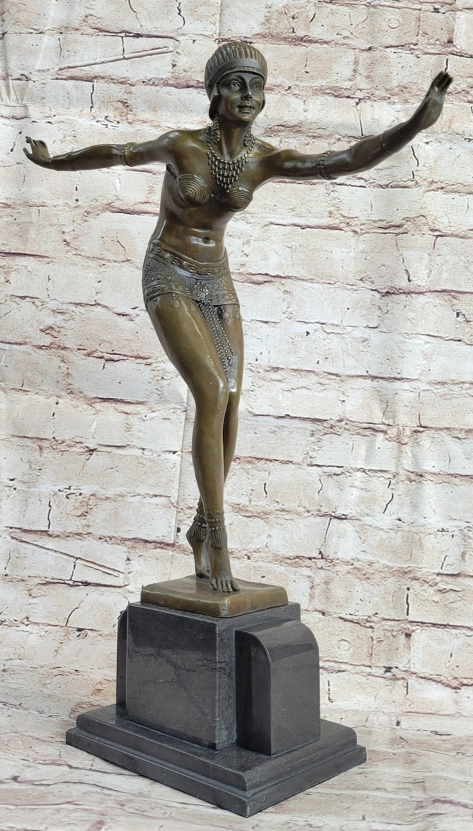 XL Bronze Art Deco Statue by Chiparus - Egyptian Dancer Figurine