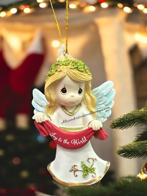 Precious Moments Angel Holding Banner Joy To The World