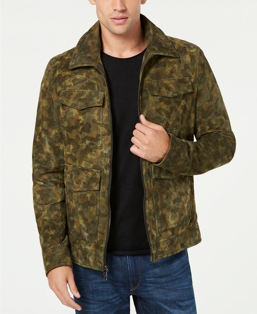 Michael Kors Men's Camouflage Suede Trucker Jacket, Size M, MSRP $598 | eBay