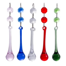 10pcs Crystal Prisms Rain Drop Chandelier Lamp Part Pendant Xmas Home Decor