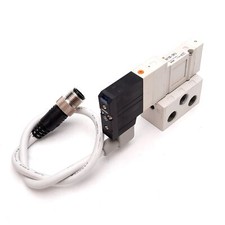 SMC SV1100-5W1U Solenoid Valve, 2-Position 5-Port, 24VDC, 0.15-0.7MPa, 1/8" NPT