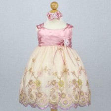 DUSTY ROSE Toddler Flower Baby Girl Dress Party Wedding Birthday Dance Gown