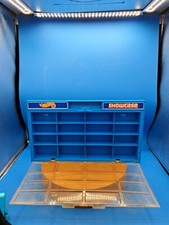 VINTAGE 1981 Mattel HOT WHEELS Wall Mount SHOWCASE Blue Display Piece