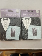New 10 Wedding Tuxedo Favor Boxes by Details Accessories Lot of 2