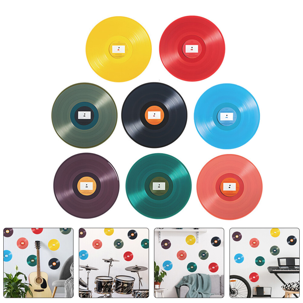 8pcs DIY Vinyl Record Wall Decal Music Party Wall Sticker Wall Decal