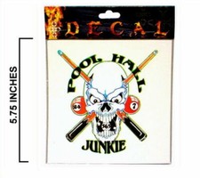 POOL HALL JUNKIE DECAL DCL005 decals stickers billiards window sticker new balls