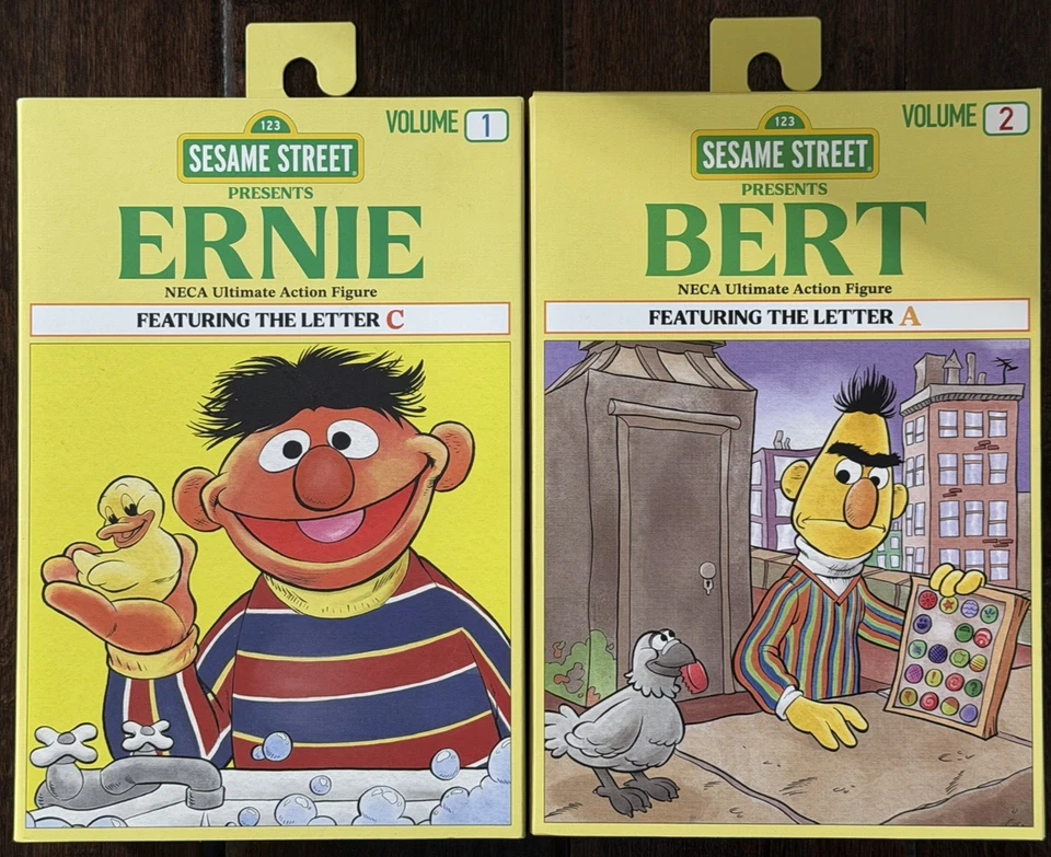 Juego de figuras de acción NECA Sesame Street Presents Ernie Bert con letra C A 7" Foto 2 de 4