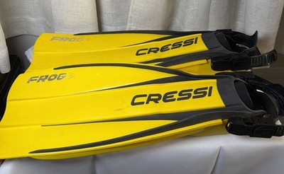 Cressi Pro Light Open Heel Diving Fins, Yellow, Size X-S Lightweight & Durable