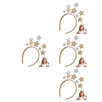 4 PCS Haarreif Sterne Weihnachtliche Haarreifen Party Haarbänder
