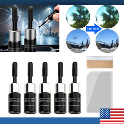 5-Pack Automotive Glass Nano Repair Fluid Car Windshield Resin Crack *