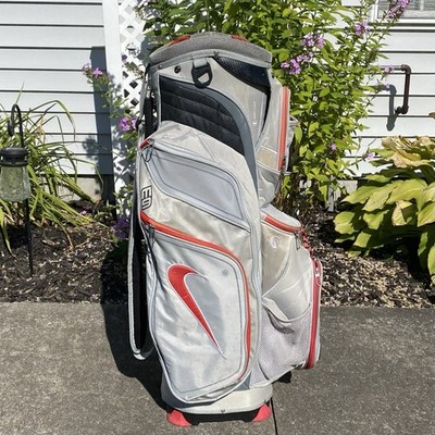 Nike E9 14 Way Club Dividers Golf Cart Carry Bag Red Gray H20