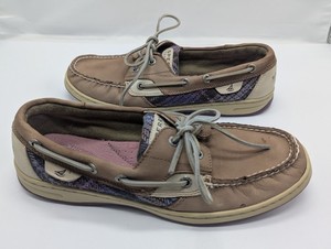 Sperry Top-Sider Angelfish Boat Shoes 9.5 Purple Leather Coastal Preppy Academia