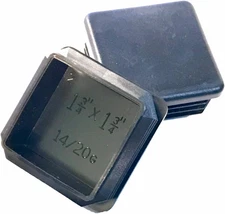 10 Pack: (1.75" (1-3/4"), Square Plastic Plug, Tubing End Cap (14-20 G) for insi