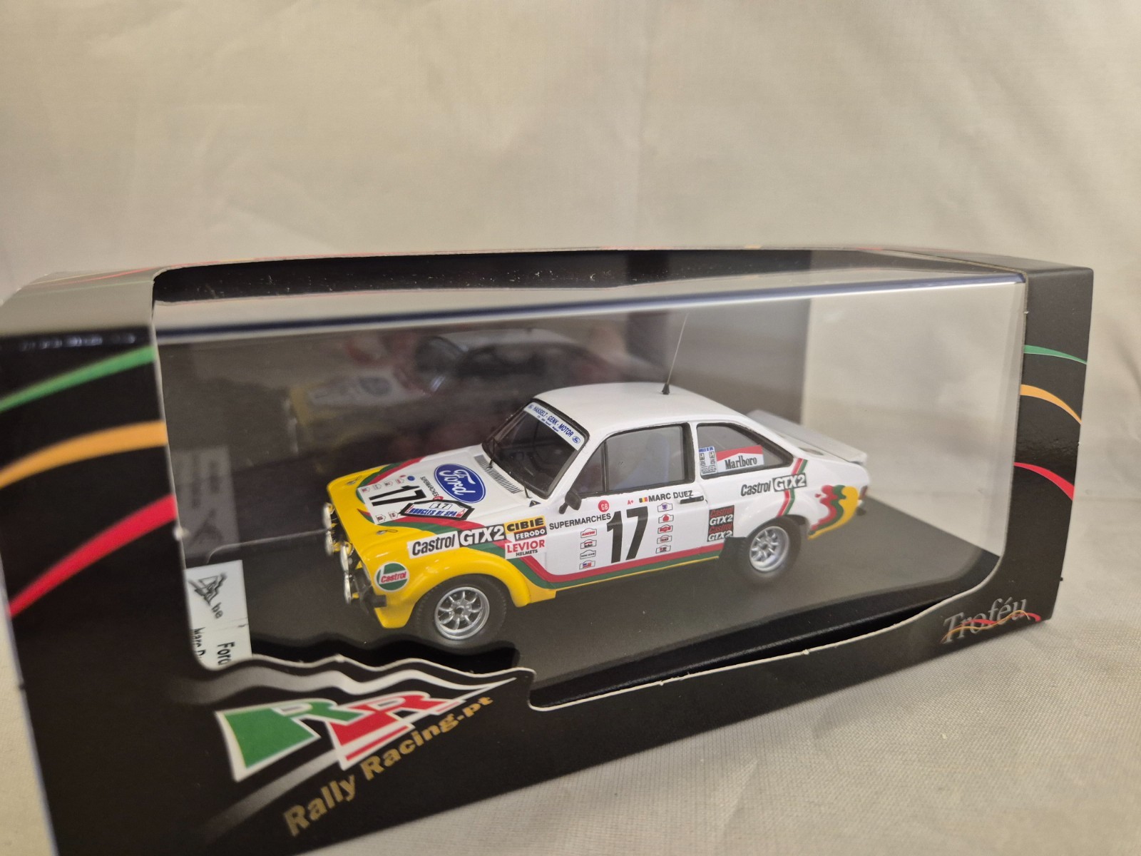 Miniature Ford Escort Mk2 Trofeu 1:43 Kinleys Boucles de Spa 1979