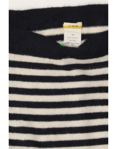 J. CREW Womens Boat Neck Jumper Sweater UK 6 XS Black Striped Cashmere DJ44 - Picture 3 of 3