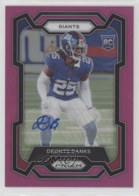 2023 Panini Prizm Rookies Pink Prizm Auto Deonte Banks #376 Auto 0u2j