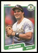Jose Canseco 1990 Fleer #3b Oakland Athletics