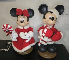 Disney Mickey & Minnie Mouse Santa's Best ‘98 Vintage Christmas 21" Animated Set