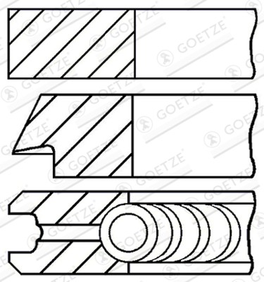 Kolbenringsatz Goetze Diamond Coated  LKZ-Ring  GOETZE ENGINE 08-429300-00 für 2