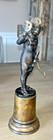 Antique Bronze  Angel Boy Statue With Mask & Bow 10 inches — photo 7