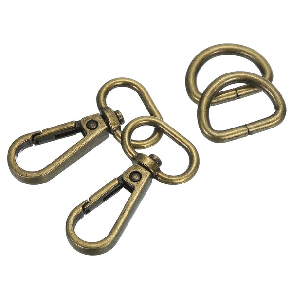 "Karabinerhaken, Push-Gate-Karabinerverschluss Mit D-Ringen (13/16\", Bronze)"-image
