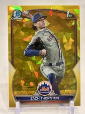 2023 Bowman Draft Sapphire Zach Thornton Yellow /75 NY Mets RC #BDC-187
