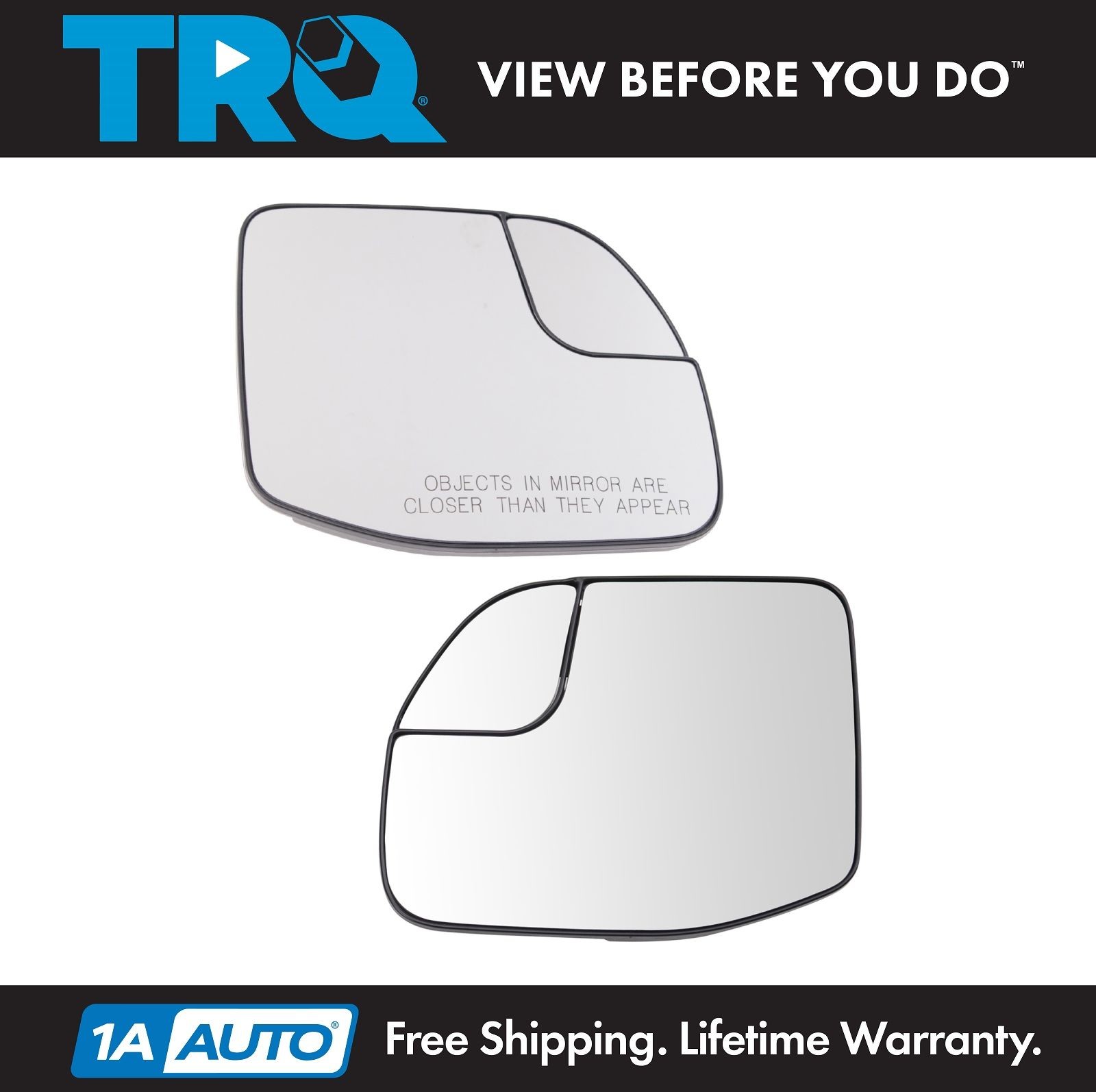 TRQ Mirror Glass Set Driver  Passenger Side Fits 2022-2024 Ford Maverick