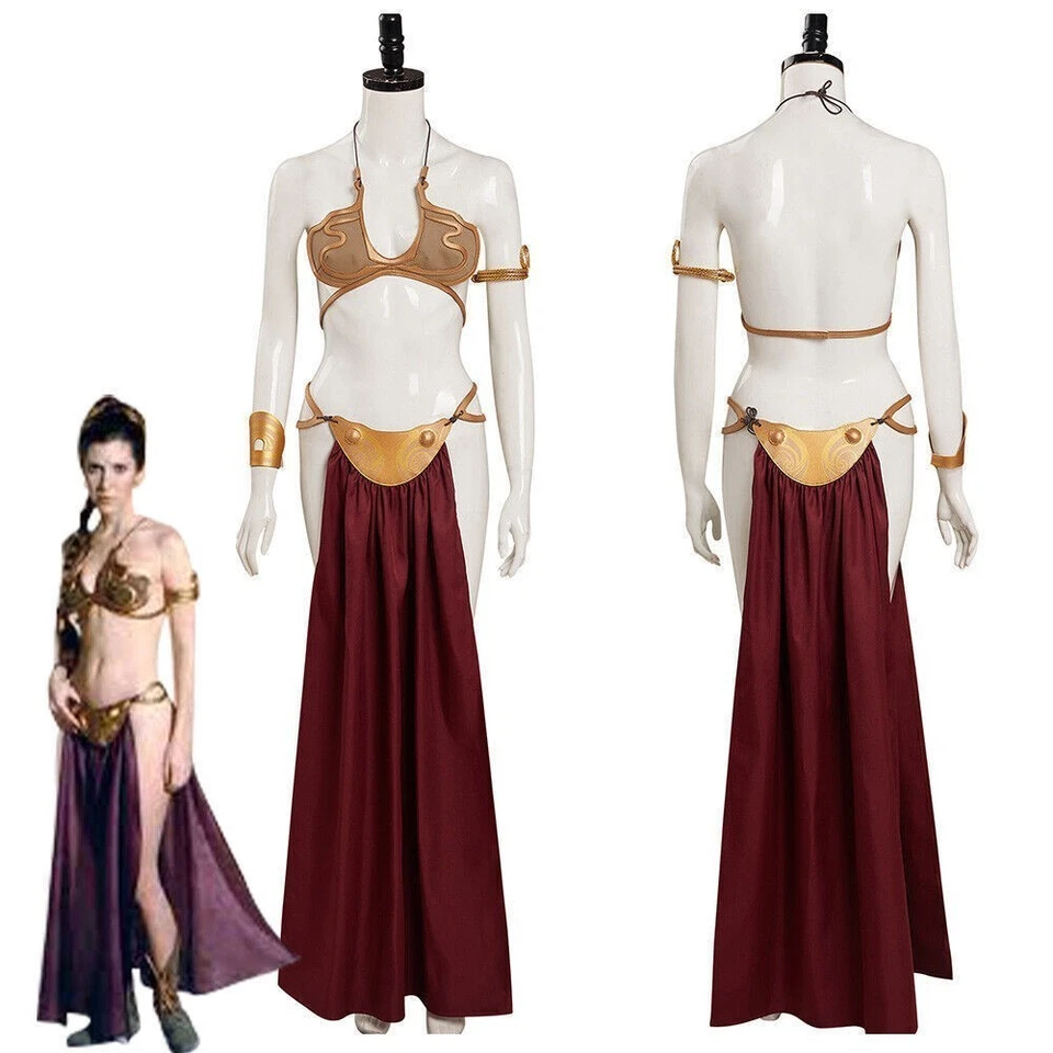 Princess Leia Slave Cosplay Costume Star Jedi Wars Leia Sexy Slave derss Outfits - Image 3 of 4