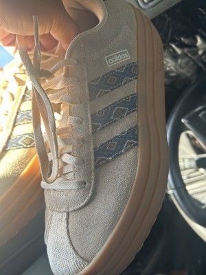 Adidas Womens 8 M VL Court Bold Platform Sneakers Cream Aztec Stripes RARE