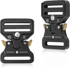 2 Pcs Metal Tactical Buckles, Quick Release Adjustable Belt Buckle Clips for Dog