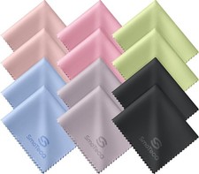 12 Pack Microfiber Lens Cleaning Cloths 7x6 in Ultra-Soft Scratch-Free for