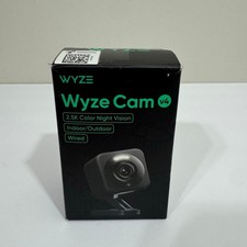 WYZE Cam v4 2.5K QHD Smart Home Security Camera Indoor/Outdoor Black Open Box
