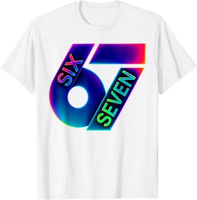 Funny Six Seven 6 7 Saying Meme Colorful Design Unisex T-Shirt