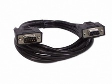 Black DB9 9 Pin Serial / RS232 Male/Female Extension Cable 10 Ft