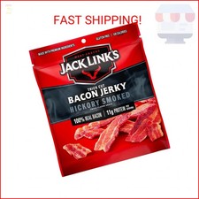 Jack Link's Bacon Jerky, Hickory Smoked - Flavorful Ready to Eat Meat Snack with