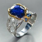 Fine Art jewelry Blue Sapphire Ring 925 Sterling Silver Size 6.75 /R465330