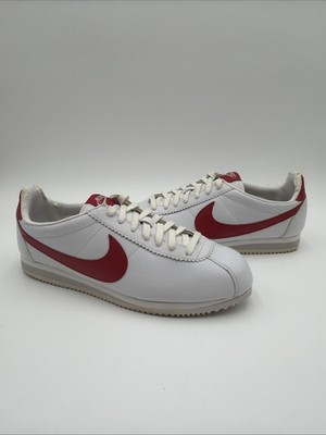Nike Classic Cortez Leather White Varsity Red Grey 2009 Size 9 Used 349026-162