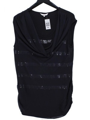Jasper Conran Women's Top UK 16 Black Viscose with Polyester Basic
