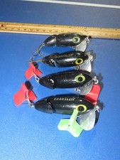 Lot of 4 Arbogast Jointed Jitterbug TOPWATER Lures BLACK