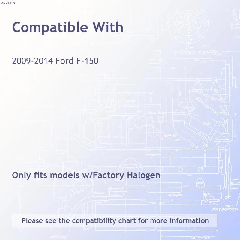 Faros proyectores LED de lente transparente negros para Ford F-150 2009-2014 con halógeno Foto 3 de 4