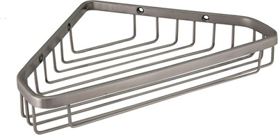 Sturdy Stainless Steel Corner Shower Caddy Basket, 9.5-Inch, Satin Nickel, Wall